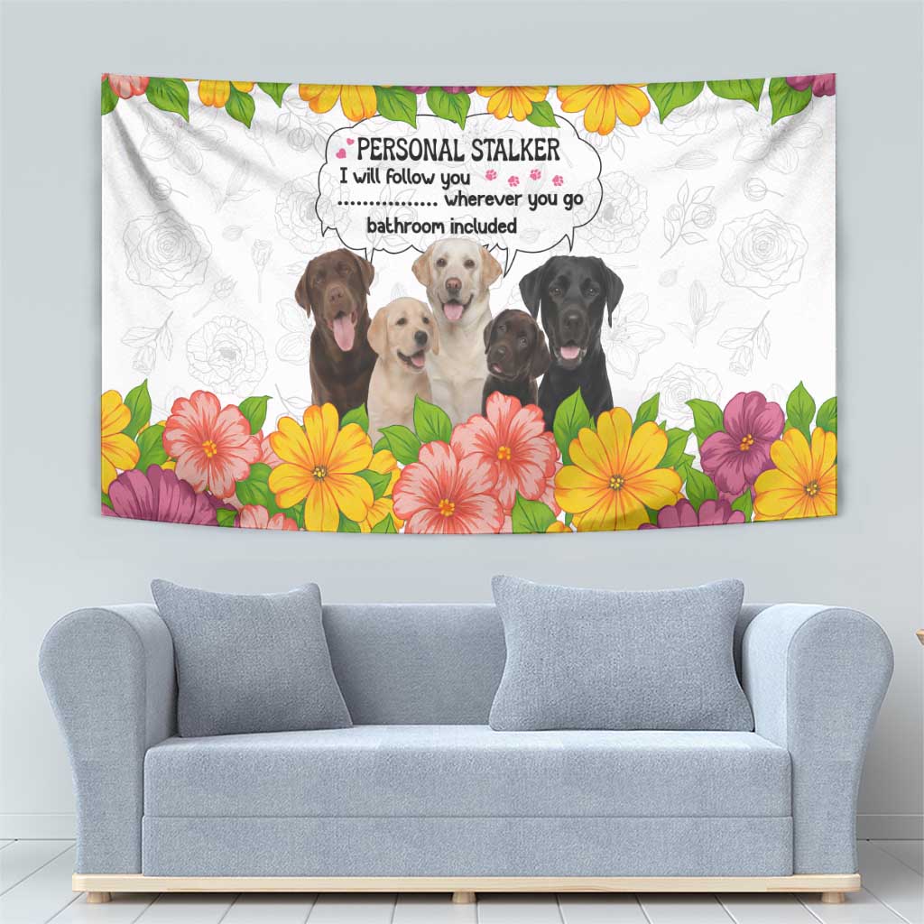 Labrador Retriever Personal Stalker Christmas Tapestry Funny Xmas Holiday Patterns - Wonder Print Shop