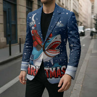 Great White Christmas Shark Christmas Blazer Funny Xmas Holiday Patterns - Wonder Print Shop