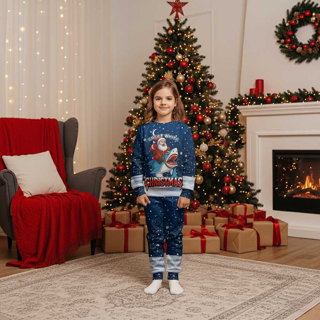 Great White Christmas Shark Christmas Pajama Set Funny Xmas Holiday Patterns - Wonder Print Shop