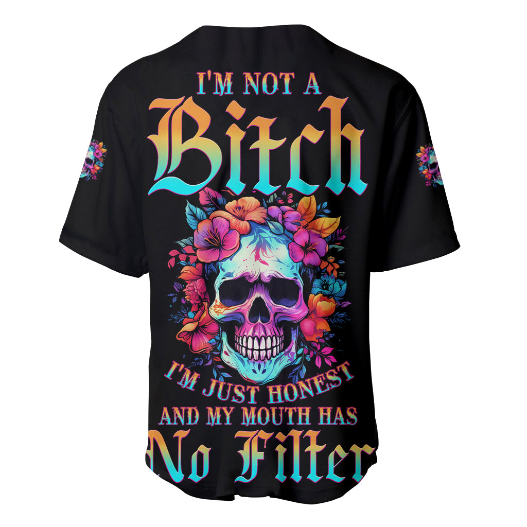 I'm Not A B I'm Just Honest Skull Roses Colorful Baseball Jersey - Wonder Print Shop