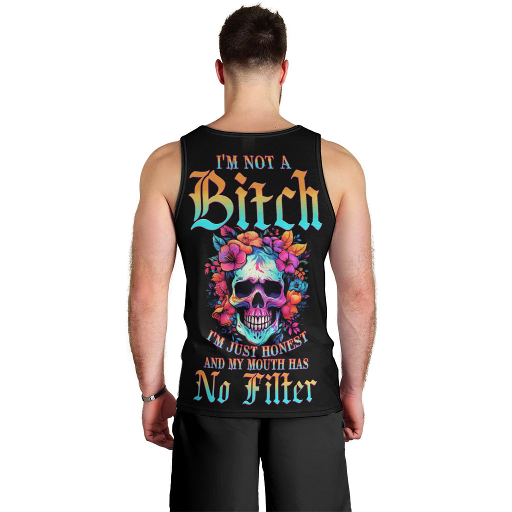 I'm Not A B I'm Just Honest Skull Roses Colorful Men Tank Top - Wonder Print Shop