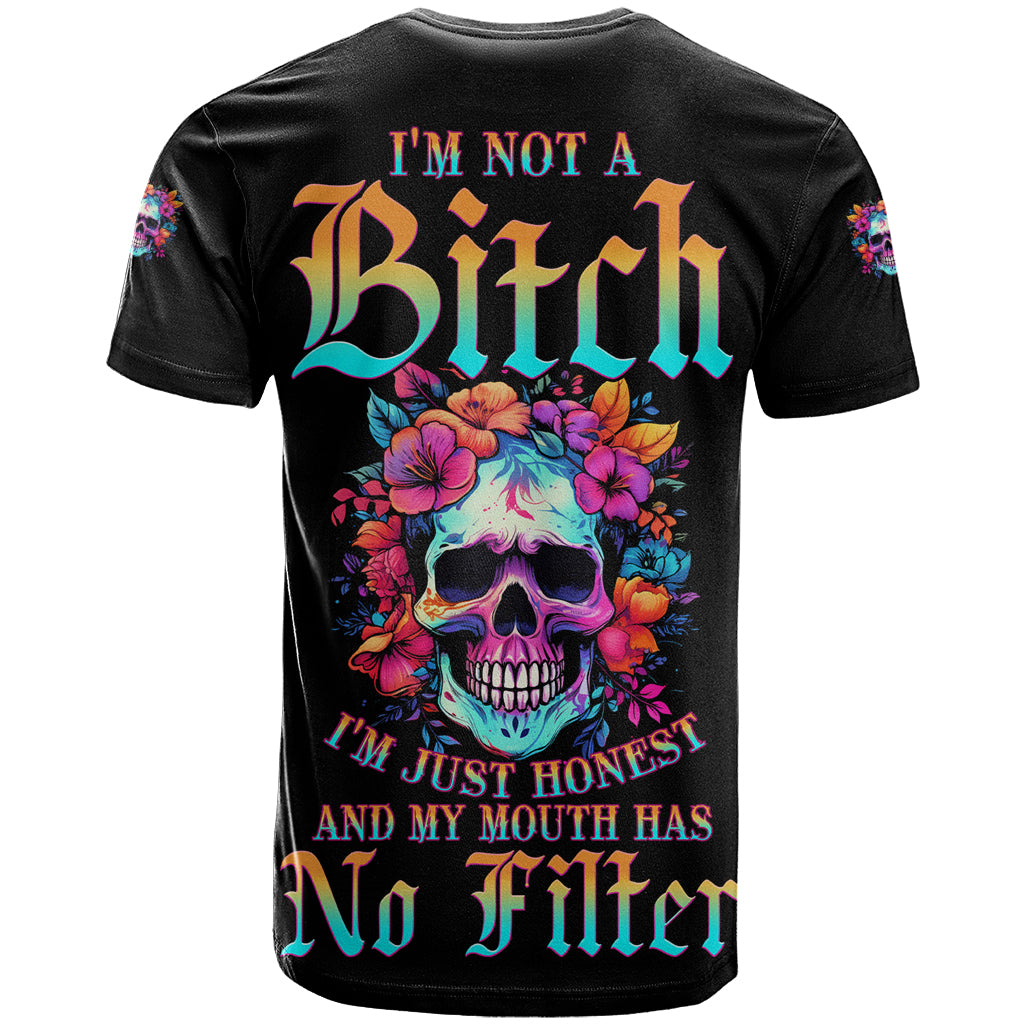 I'm Not A B I'm Just Honest Skull Roses Colorful T Shirt - Wonder Print Shop