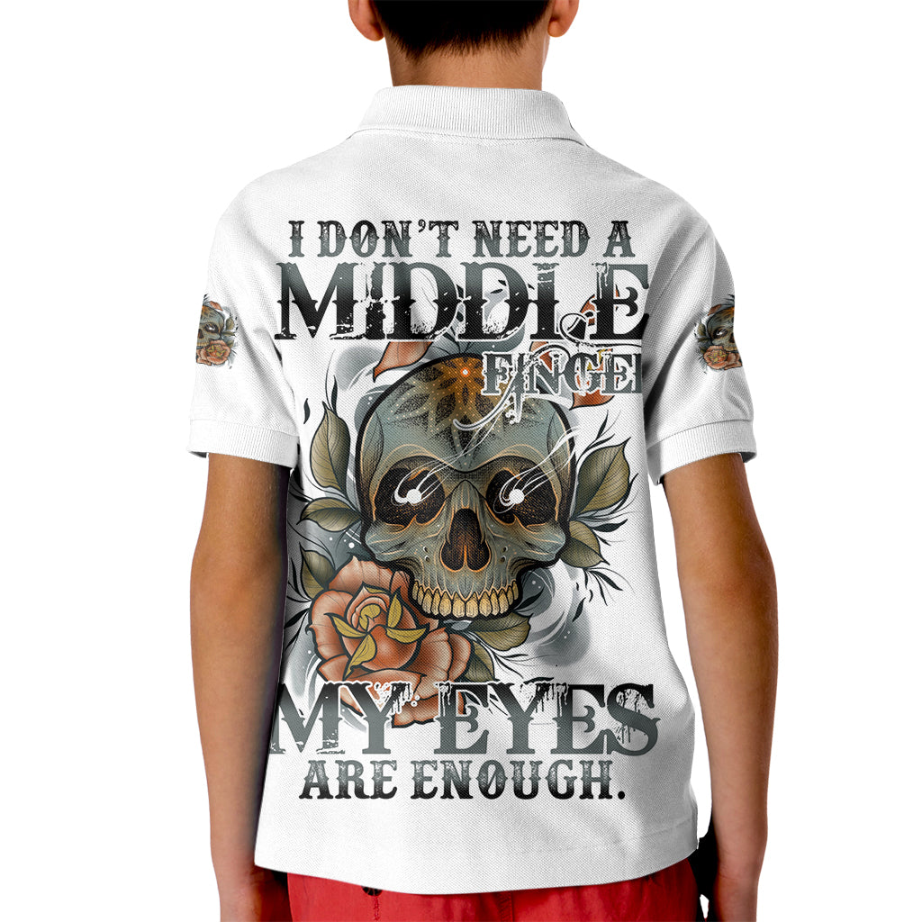 I Don't Need A Middle Skull Kid Polo Shirt - Wonder Print Shop