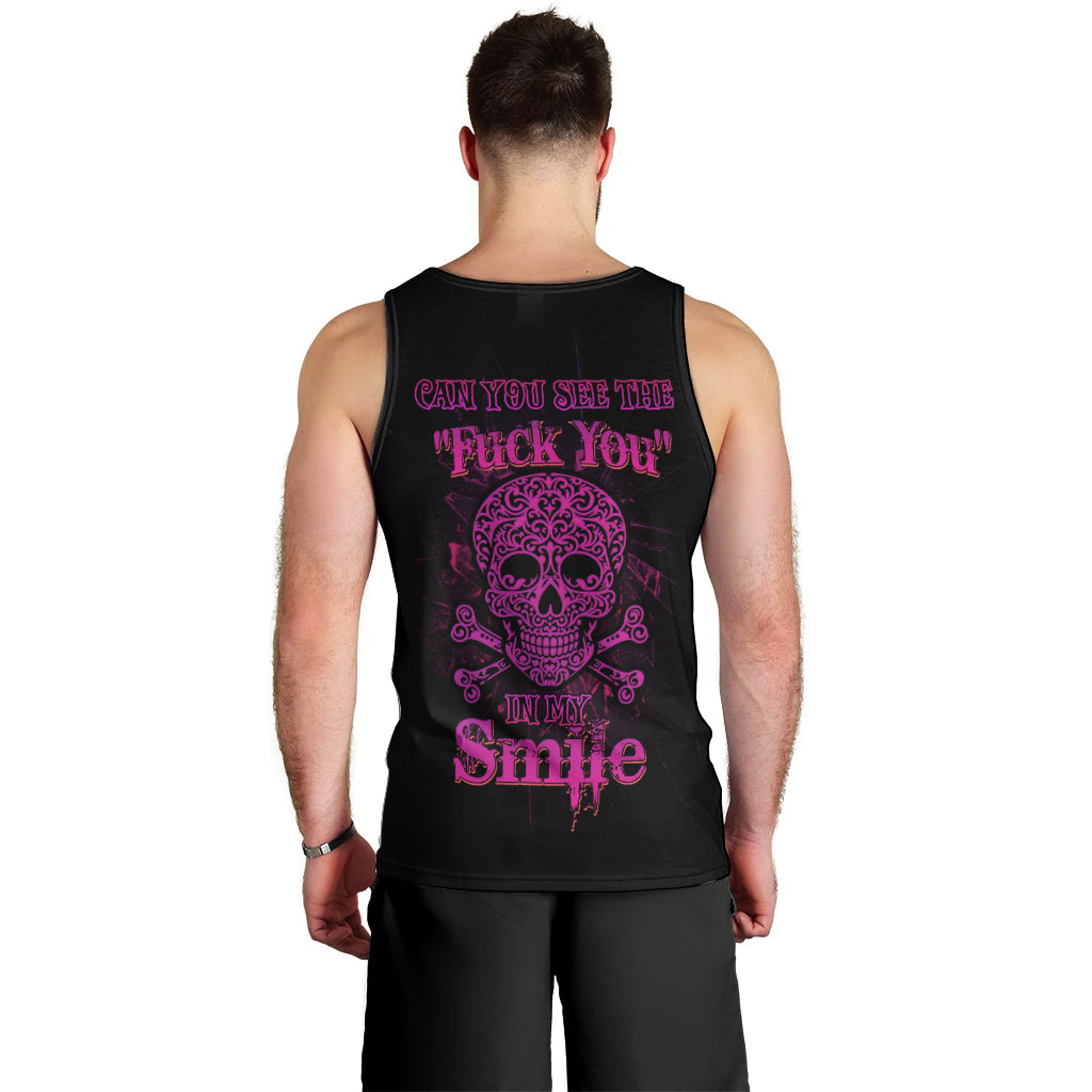 Can You See The F You Skull Rose Men Tank Top - Wonder Print Shop