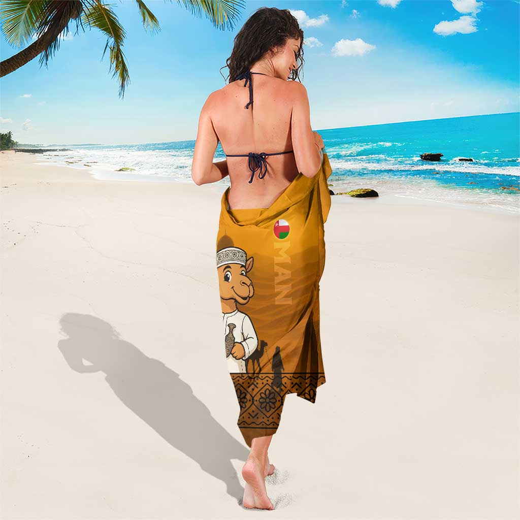 Oman Sarong with Traditional Camel Character and Desert Silhouette Design