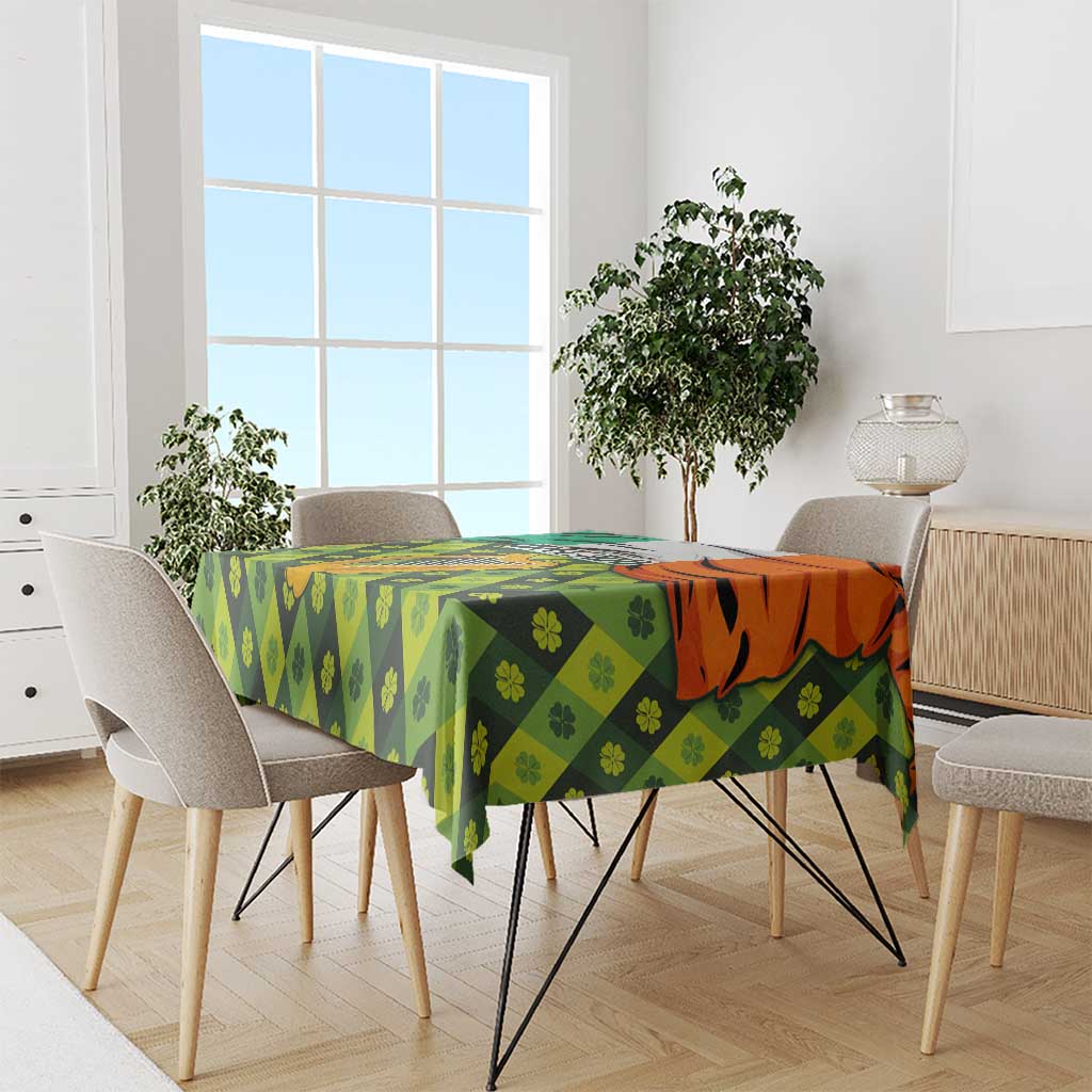 Ireland Tablecloth with Irish Flag Harp and Shamrock Pattern Design