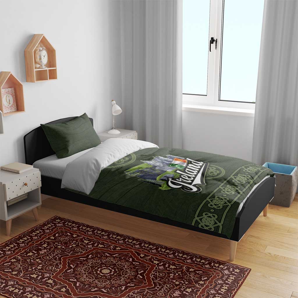 Celtic Ireland Bedding Set with Irish Flag Castle and Knotwork Design