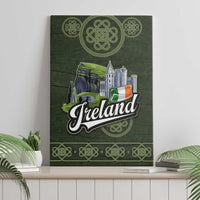 Celtic Ireland Canvas Wall Art with Irish Flag Castle and Knotwork Design