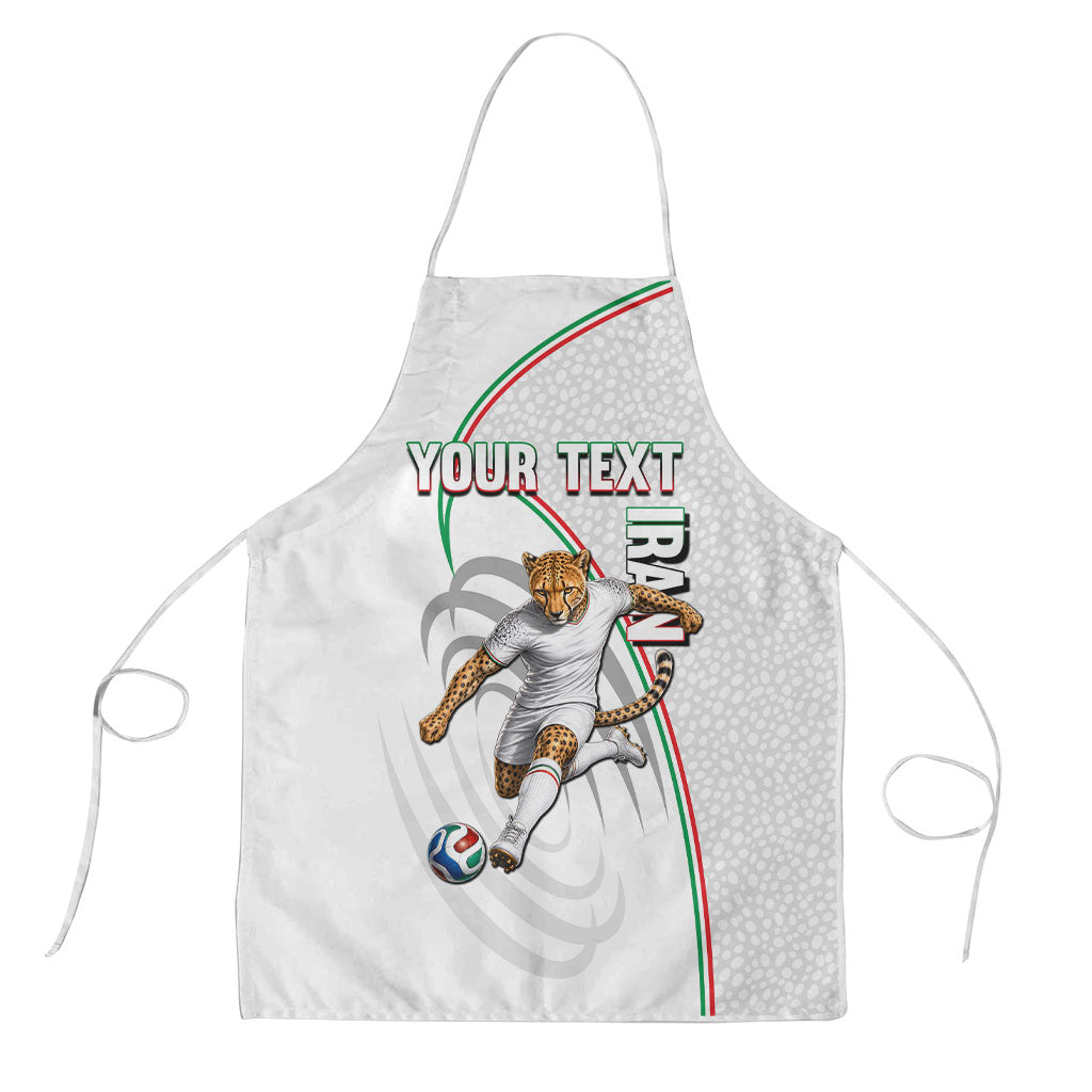 Personalized Iran Football Cheetah Apron Team Melli Persian Soccer Graphic Art