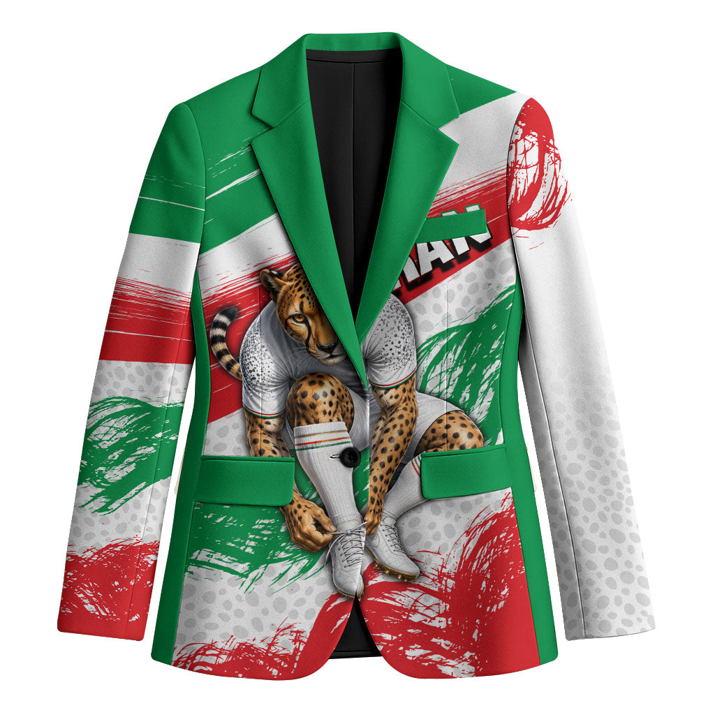 Personalized Iran Football Team Melli Blazer Iranian Cheetah Patriotic Flag
