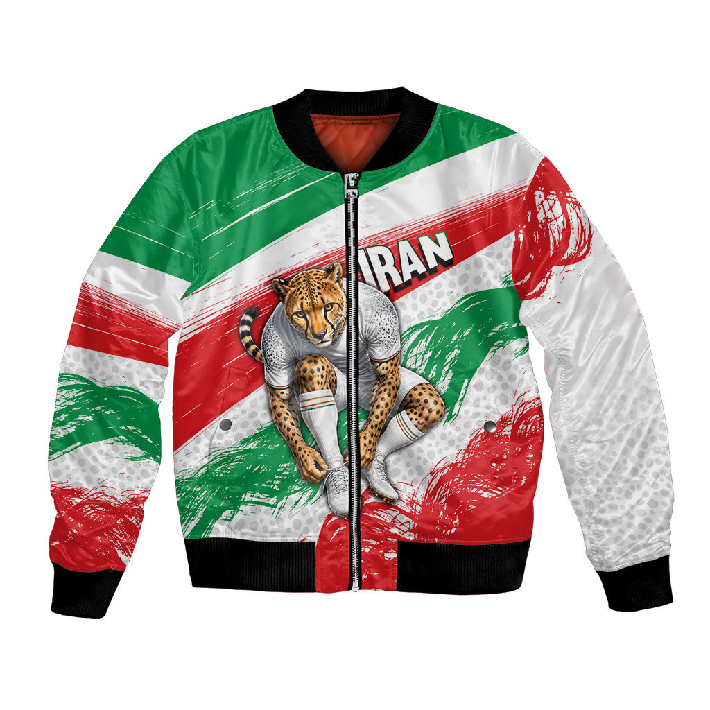 Personalized Iran Football Team Melli Bomber Jacket Iranian Cheetah Patriotic Flag