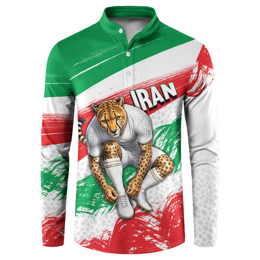 Personalized Iran Football Team Melli Button Sweatshirt Iranian Cheetah Patriotic Flag