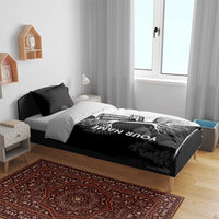 Black and White Disc Golf Tree Graphic Bedding Set with Roots Silhouette and Custom Name Design - Wonder Print Shop