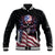 American Flag Skull Baseball Jacket Sorry If My Patriotism Offends You Trust Me - Wonder Print Shop