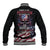 American Flag Skull Baseball Jacket Sorry If My Patriotism Offends You Trust Me - Wonder Print Shop