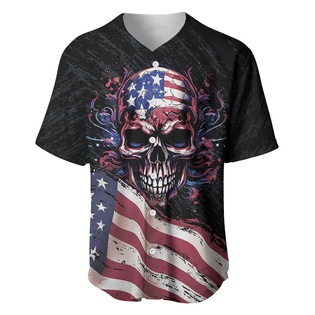 American Flag Skull Baseball Jersey Sorry If My Patriotism Offends You Trust Me - Wonder Print Shop