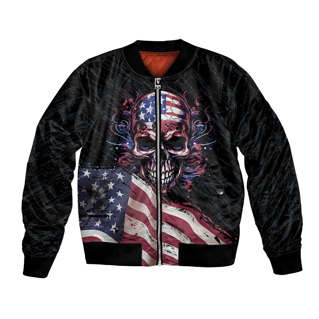 American Flag Skull Bomber Jacket Sorry If My Patriotism Offends You Trust Me - Wonder Print Shop