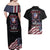 American Flag Skull Couples Matching Off Shoulder Maxi Dress and Hawaiian Shirt Sorry If My Patriotism Offends You Trust Me - Wonder Print Shop