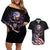 American Flag Skull Couples Matching Off Shoulder Short Dress and Hawaiian Shirt Sorry If My Patriotism Offends You Trust Me - Wonder Print Shop