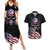 American Flag Skull Couples Matching Summer Maxi Dress and Hawaiian Shirt Sorry If My Patriotism Offends You Trust Me - Wonder Print Shop