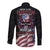 American Flag Skull Long Sleeve Button Shirt Sorry If My Patriotism Offends You Trust Me - Wonder Print Shop