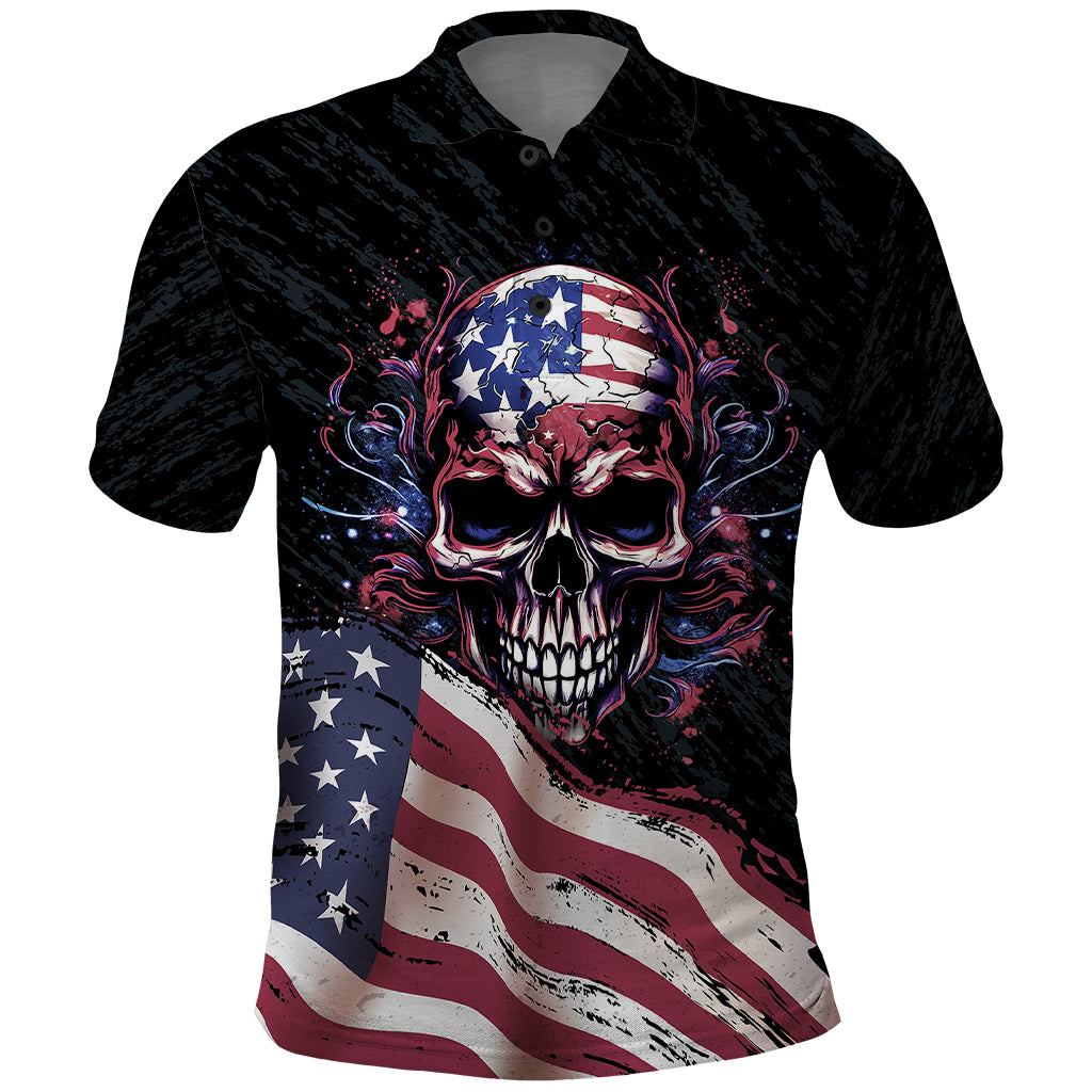 American Flag Skull Polo Shirt Sorry If My Patriotism Offends You Trust Me - Wonder Print Shop