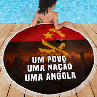 Angola Beach Blanket with Red Black Yellow Grunge Design - Wonder Print Shop