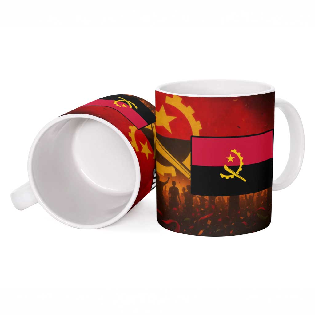 Angola Ceramic Mug with Red Black Yellow Grunge Design - Wonder Print Shop