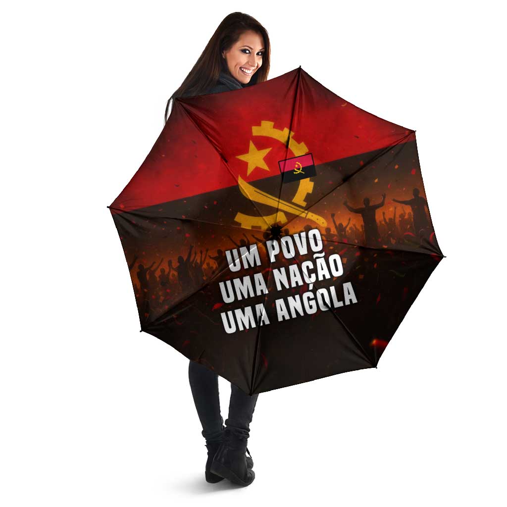 Angola Umbrella with Red Black Yellow Grunge Design - Wonder Print Shop