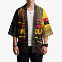 Angola Kimono with Red Black Yellow Tribal Design and Elephant - Wonder Print Shop