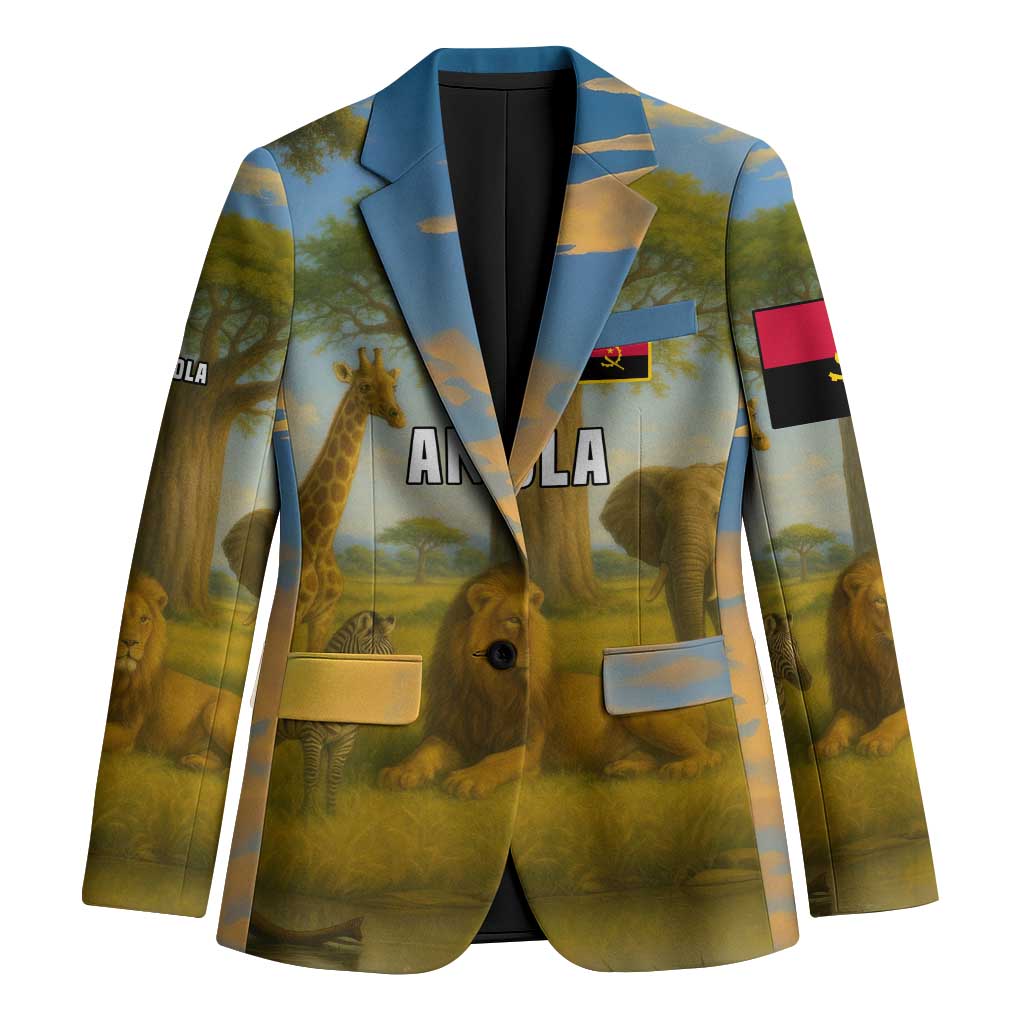 Angola Blazer with Savannah Wildlife Design and African Animal - Wonder Print Shop