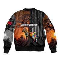 Angola Bomber Jacket with Sunset Zebra Design and African Nature - Wonder Print Shop