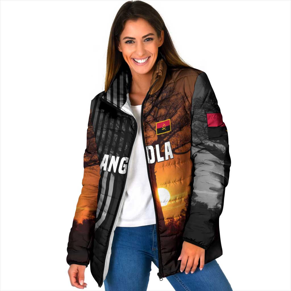 Angola Padded Jacket with Sunset Zebra Design and African Nature - Wonder Print Shop