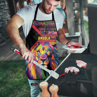Angola Apron with Multicolor Tribal Design and Vibrant Lion - Wonder Print Shop