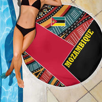 Mozambique Beach Blanket with Red Black Geometric Design and Tribal Pattern - Wonder Print Shop