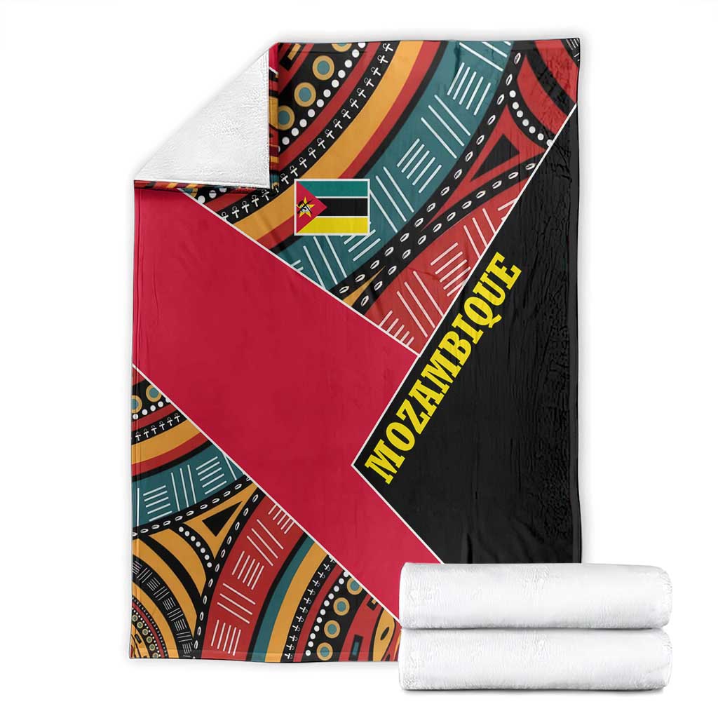 Mozambique Blanket with Red Black Geometric Design and Tribal Pattern - Wonder Print Shop