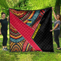 Mozambique Quilt with Red Black Geometric Design and Tribal Pattern - Wonder Print Shop