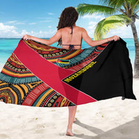 Mozambique Sarong with Red Black Geometric Design and Tribal Pattern - Wonder Print Shop