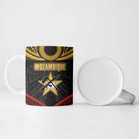 Mozambique Ceramic Mug with Black Red Tribal Design and National Map Pattern - Wonder Print Shop