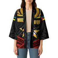 Mozambique Kimono with Black Red Tribal Design and National Map Pattern - Wonder Print Shop