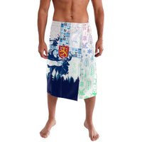 Finland Christmas Lavalava with Reindeer Forest Crest and Nordic Pattern Design - Wonder Print Shop