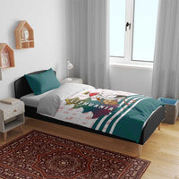 Lithuania Christmas Bedding Set with Stork Basket Snowflakes and Traditional Pattern Design - Wonder Print Shop