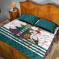 Lithuania Christmas Quilt Bed Set with Stork Basket Snowflakes and Traditional Pattern Design - Wonder Print Shop