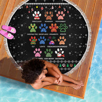 Christmas Colorful Dog Pawprint Beach Blanket Black Snowflake Pattern Design - Wonder Print Shop