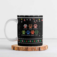 Christmas Colorful Dog Pawprint Ceramic Mug Black Snowflake Pattern Design - Wonder Print Shop