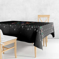 Christmas Colorful Dog Pawprint Tablecloth Black Snowflake Pattern Design - Wonder Print Shop