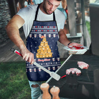 Meowy Catmas Apron with Orange Cats Christmas Tree and Snowflake Pattern Design - Wonder Print Shop