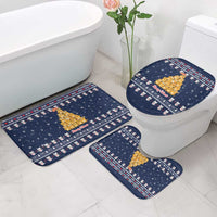 Meowy Catmas Bathroom Set with Orange Cats Christmas Tree and Snowflake Pattern Design - Wonder Print Shop