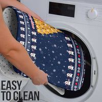 Meowy Catmas Bathroom Set with Orange Cats Christmas Tree and Snowflake Pattern Design - Wonder Print Shop