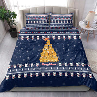 Meowy Catmas Bedding Set with Orange Cats Christmas Tree and Snowflake Pattern Design - Wonder Print Shop